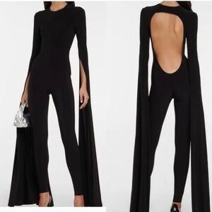 Norma Kamali Black Open-Back Jumpsuit
